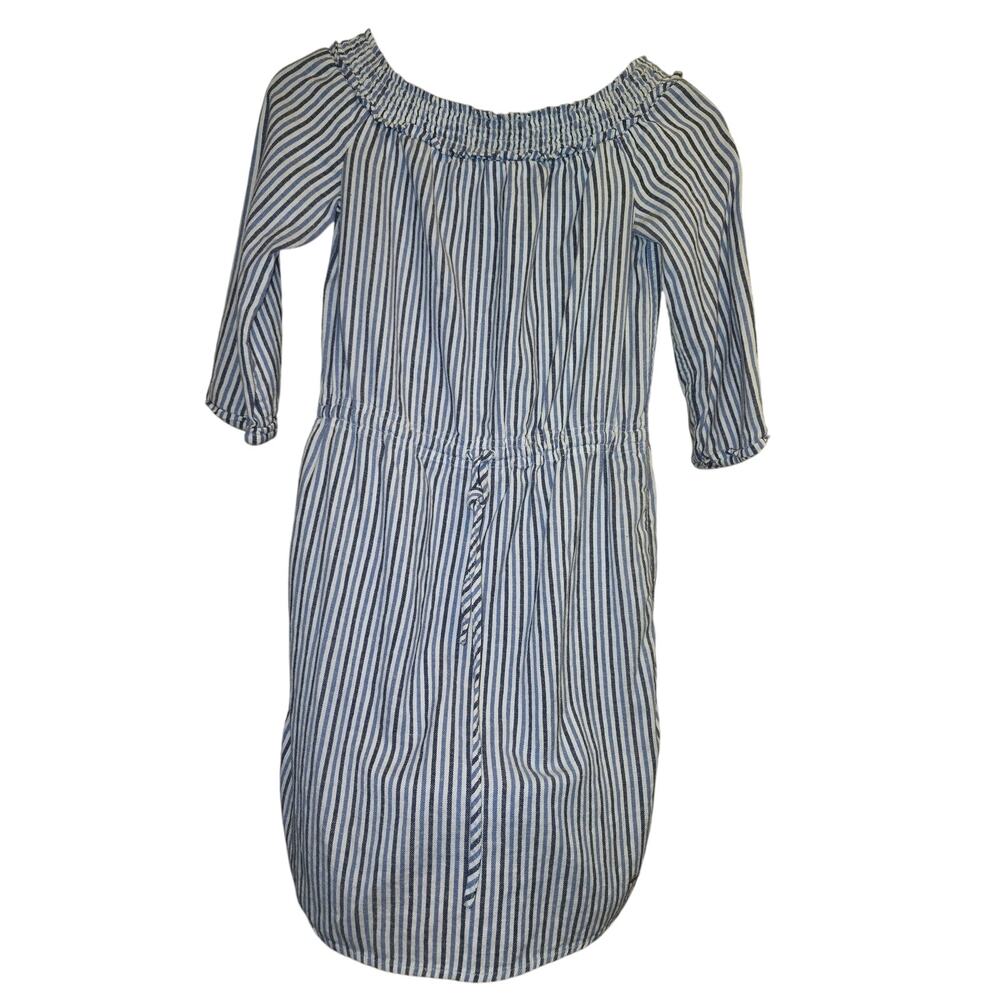 Tommy Hilfiger woman  XXS blue/white striped linen blend boat neck Summer Casual